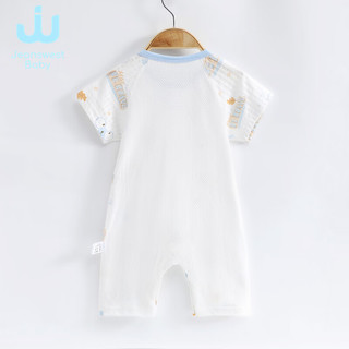 真维斯婴童装2024夏季 新生婴儿纯棉薄款透气舒适连体衣PS 蓝色8500 66cm