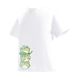 真维斯童装2024夏季 时尚可爱青蛙印花男童速干短袖T恤JU 白色210A 120cm