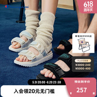 Champion 24凉鞋女沙滩运动鞋男夏季厚底外穿魔术贴 黑色（女款）