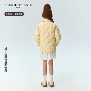 Teenie Weenie Kids小熊童装24冬季男女童菱格纹刺绣羽绒服 黑色 160cm