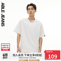 ABLE JEANS 24夏季男士TEE运动街头宽松短袖短袖男t恤男881227 象牙白 L