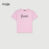 Maje2024早秋女装法式休闲甜美粉色短袖圆领T恤MFPTS00864 粉色 T0