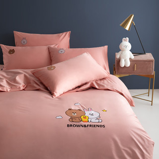 Dohia 多喜爱 四件套 60支全棉刺绣套件床单被套双人床上用品1.8米229×230cm