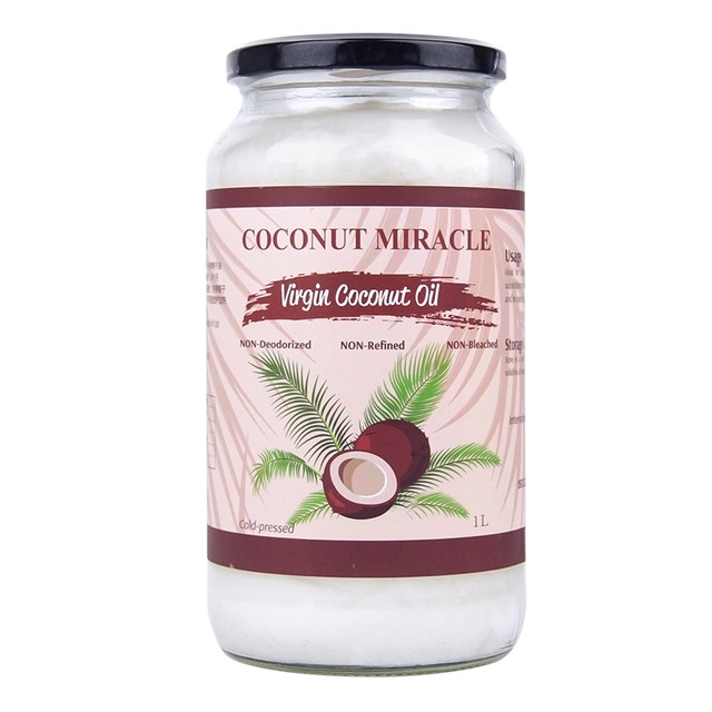 COCONUT MIRACLE 椰子奇迹 冷压初榨椰子油1000ml 斯里兰卡进口 生酮饮食炒菜烘焙烹饪食用油