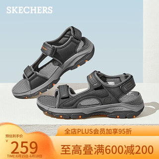 SKECHERS 斯凯奇 凯奇（SKECHERS）男鞋外穿魔术贴凉鞋户外厚底沙滩鞋子休闲鞋子204105 黑 42