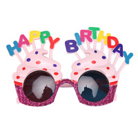 生日装饰场景布置派对眼镜女孩快乐头饰搞怪儿童帽子宝宝周岁用品