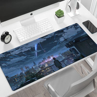 玲魅 鼠标垫电竞游戏办公键盘垫便携桌垫大号动漫中国风电脑桌布学生宿舍精密锁边 80*30cm夜空仰望