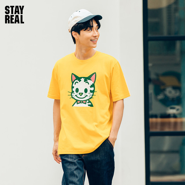 STAYREAL TAYREAL原田治联名多色T恤短袖无性别男女潮流情侣潮牌纯棉简约