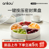 ANKOU 安扣 扣（ANKOU）水果盘坚果盒零食托盘客厅家用轻奢新年瓜子糖果干果收纳盘子果盘