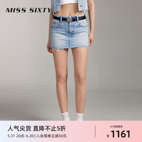 MISS SIXTY2024夏季牛仔半裙女解构式设计复古小众短裙 浅蓝 S