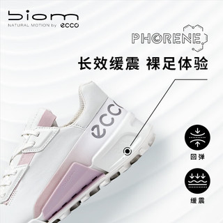 ecco 爱步 BIOM 2.1运动鞋 夏季休闲鞋户外舒适女鞋 健步越野 822863 白色/冰紫粉 38