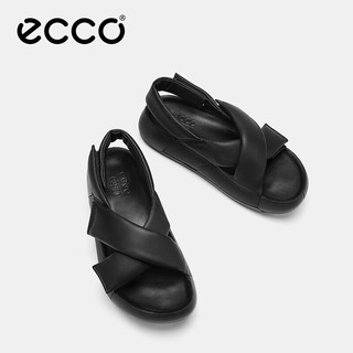 爱步（ECCO）*拖鞋女外穿 24年夏季软底泡芙鞋厚底凉拖鞋 科摩206653 黑色20665301001 36