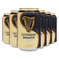 GUINNESS 健力士 柔滑世涛啤酒 330ml*6听