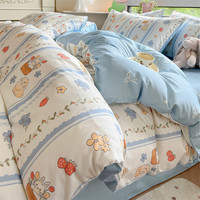 卡琦妮四件套纯棉床上用品枕套被套床单全棉套件 小温婉 200*230cm四件套（1.5/1.8m床） 小粉龙