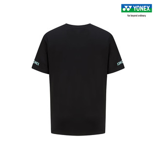 YONEX2024尤尼克斯羽毛球服男女比赛文化衫速干运动短袖YOBC3202 YOBC3202 黑色 XO