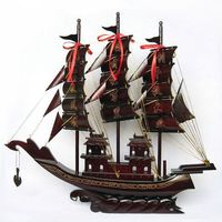 雅軒齋 紅木工藝品 帆船模型 紅木船80厘米 一帆風順家居客廳玄關擺件