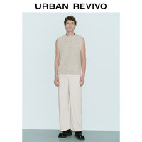 URBAN REVIVO 男装简约休闲肌理镂空无袖针织背心 UMF940024 米白 L
