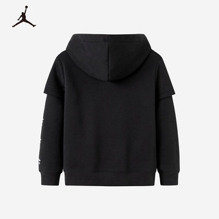 NIKE JORDAN 耐克AJ童装男童加绒卫衣2024儿童保暖上衣 正黑色 160/76(L)