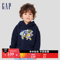 Gap【超级飞侠联名】Gap男幼童秋季连帽衫卫衣766109儿童装 藏蓝色 110cm(4岁) 偏小，选大一码