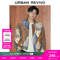 UR秋冬新款男时尚休闲潮流高街涂鸦风宽松棉服外套UML130029 多色 M(M-L)