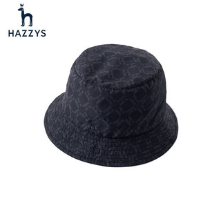 哈吉斯（HAZZYS）配饰 春秋款季女士渔夫帽暗纹休闲缝制帽AAAS1C3A003 黑色BK