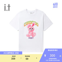 :CHOCOOLATEit 女装宽松短袖T恤2024夏季可爱趣味半袖1870XUM WHX/白色 XS