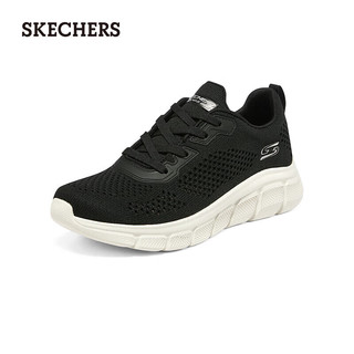 斯凯奇（Skechers）季高回弹运动鞋女鞋网面透气复古休闲鞋117333 黑色 36  黑色/BLK