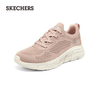 斯凯奇（Skechers）季高回弹运动鞋女鞋网面透气复古休闲鞋117333 裸粉色37.5  裸粉色/BLSH