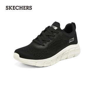 斯凯奇（Skechers）季高回弹运动鞋女鞋网面透气复古休闲鞋117333 黑色 35.5  黑色/BLK