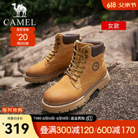 骆驼（CAMEL）丁真同款经典大黄靴款复古英伦风户外工装马丁靴 G13W076002W 驼色（女款） 38