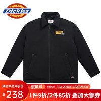 dickies胸口橡胶印花LOGO休闲棉服男女同款DK010920 黑色 XXL