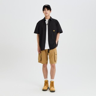 卡特24春夏男工装户外logo设计宽松短袖衬衫