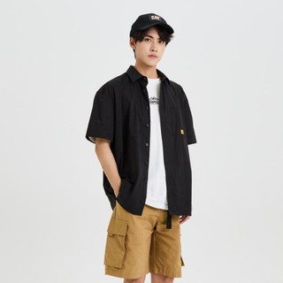 卡特24春夏男工装户外logo设计宽松短袖衬衫
