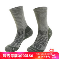 拓路者（Pioneer Camp）美利奴羊毛袜透气防臭户外减震加厚徒步跑步袜登山防滑男士袜子 松针绿 24-26/L(42-44码),中长筒袜