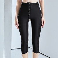 怀美一期塑身裤小腿大腿塑形裤7分束身裤美体抽吸平脂术后塑腿裤RC15 黑色 S