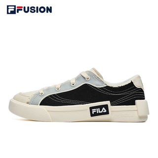 FILA FUSION斐乐潮牌帆布鞋女鞋轻便潮流运动休闲鞋POP 黑/米色-BA 36