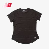 new balance 女运动针织上衣半袖户外休闲短袖T恤 AWT13277-BK