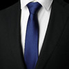 薛巧男士领带免打结拉链式正装商务职业新郎领结一拉得懒人西装条纹 款式-31 纯蓝色-光滑面-拉链款