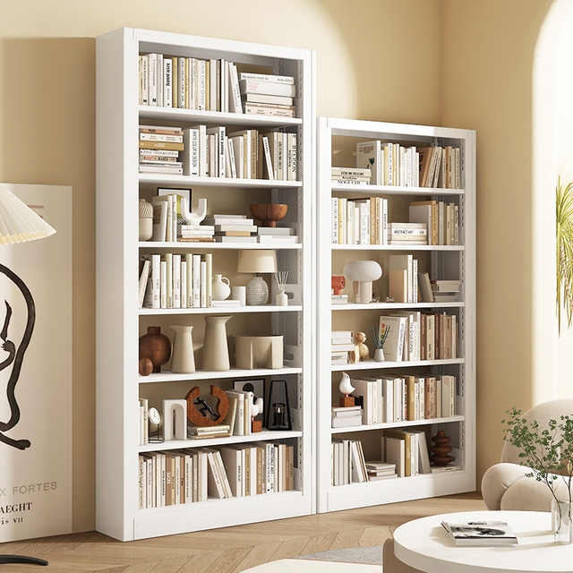 陌族 图书馆钢制书架落地置物架家用儿童书柜客厅铁艺储物架简易置物柜