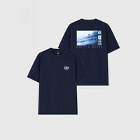 Gap 盖璞 男女士纯棉logo圆领短袖T恤纯色宽松上衣 502307