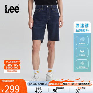 Lee24春夏902标准直筒轻薄深蓝色男牛仔短裤凉凉裤潮流 深蓝色 34