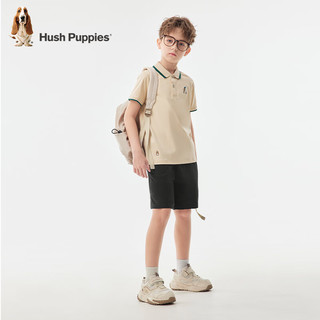 暇步士（Hush Puppies）童装男童套装2024夏季儿童套装 杏仁卡其 170cm