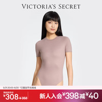 维多利亚的秘密 维密全新 云感超柔性感舒适紧身连体衣女士 17N0干枯玫瑰-短袖款 11249350 L