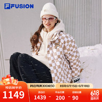 FILA FUSION斐乐潮牌款羽绒服冬季时尚宽松立领男女装上衣 暖糖咖-BN 165/88A/S