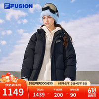 FILA FUSION斐乐潮牌款羽绒服冬季时尚宽松立领男女装上衣 正黑色-BK 160/84A/XS