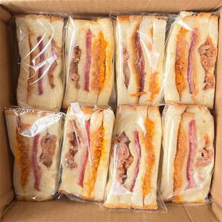 安贝旗 贝旗肉松味夹心面包早餐代餐紫米面包下午茶整箱装 鸡肉三明治