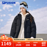 FILA FUSION斐乐潮牌款羽绒服冬季时尚宽松立领男女装上衣 24年款-正黑色-BK 165/88A/S