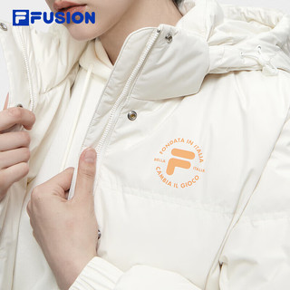 FILA FUSION斐乐潮牌羽绒服女2023冬时尚休闲基础连帽上衣 165/84A/M