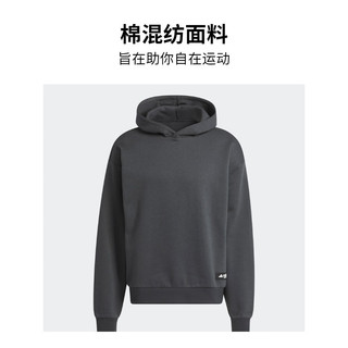 adidas抓绒篮球运动连帽卫衣男装阿迪达斯IL2313 碳黑 L