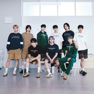 彪马（PUMA） 【NCT127同款】男子复古撞色宽松圆领卫衣 TEAM CREW623427 藏青色-15 XXL(190/108A)